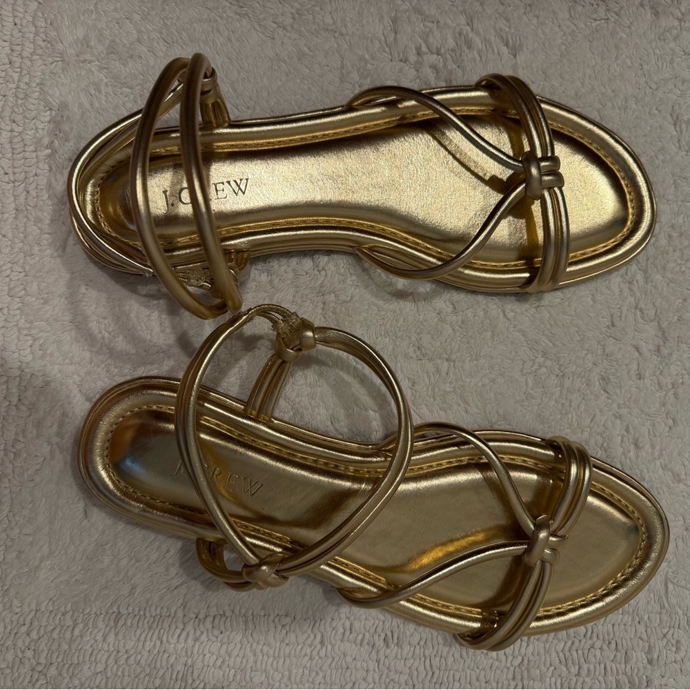 Gold flat sandals